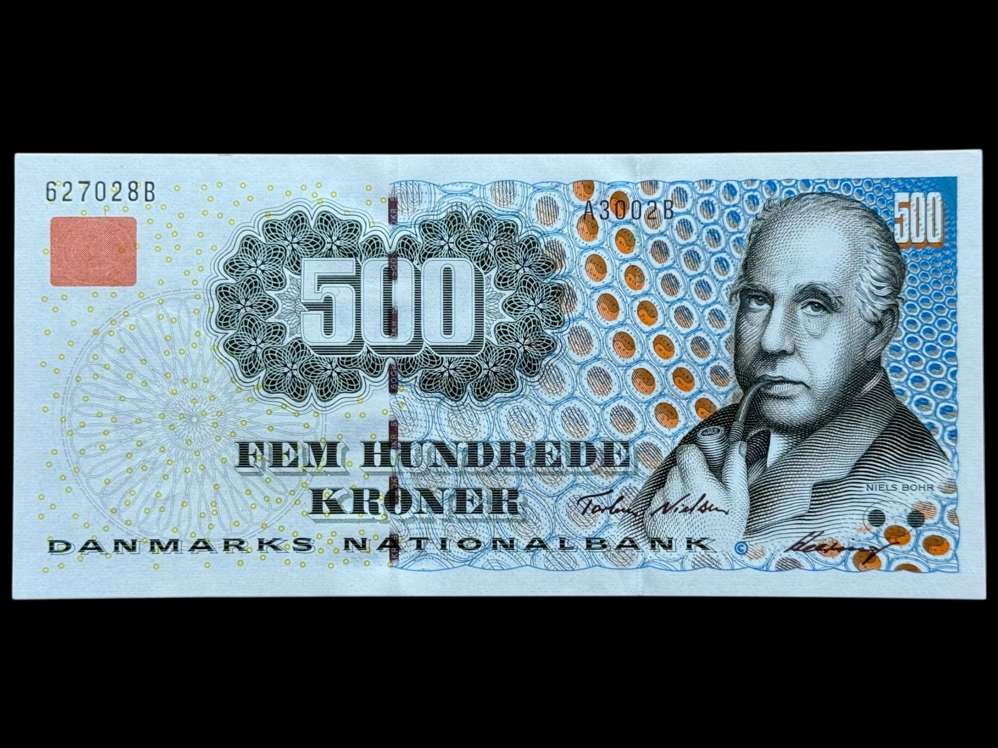 500 kroner 2000 A3, Heering/Torben Nielsen, Nr. 627028B, Sieg 149, Pick 58, DOP 158, Kva. 0