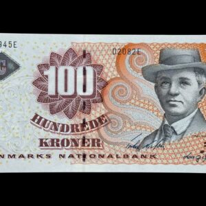 100 kroner 2008 D2, Lars G. Sørensen/Torben Nielsen, Nr. 676945E, Sieg 152, Pick 61, Kva. 0
