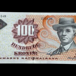 100 kroner 2008 D2, Lars G. Sørensen/Torben Nielsen, Nr. 597384M, Sieg 152, Pick 61, Kva. 0