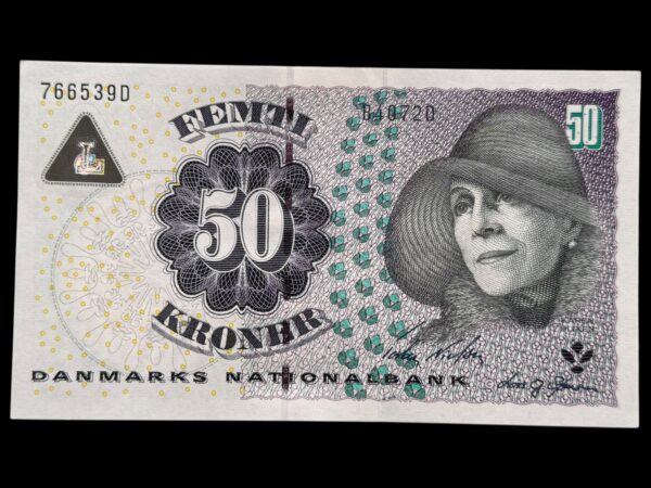 50 kroner 2007 B4, Lars G. Sørensen/Torben Nielsen, Nr. 766539D, Sieg 151, Pick 60, Kva. 0 "Modelfoto"