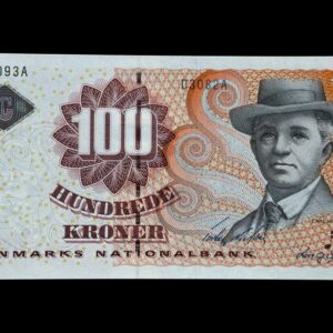 100 kroner 2008 D3, Lars G. Sørensen/Torben Nielsen, Nr. 594092N-93A, Sieg 152, Pick 61, Kva. 0 "Modelfoto"