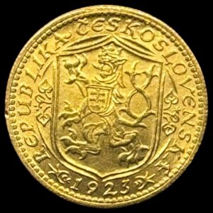 Czechoslovak Republic / Tjekkoslovakiet, Dukat 1923, KM 8, Fr 2, Kva. 0-01