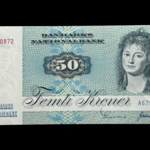 50 kroner 1979 A6, Valuer/Sunesen, Nr.8820869-74, Sieg 141, DOP 150, Pick 50, Kva. 0-01 "Modelfoto"