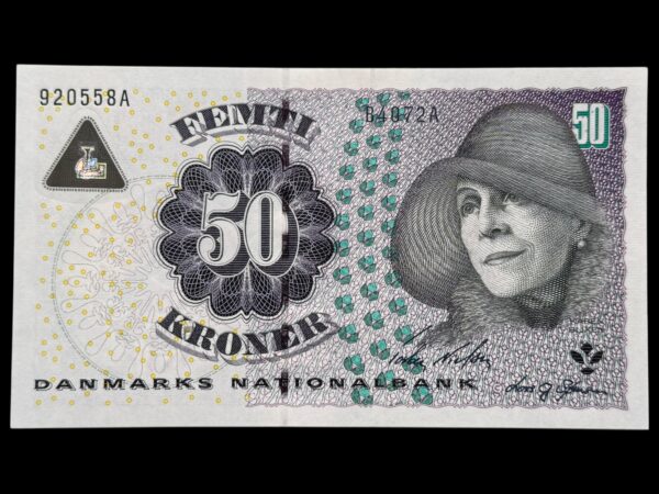 50 kroner 2007 B4, Lars G. Sørensen/Torben Nielsen, Nr. 920558A, Sieg 151, Pick 60, Kva. 0