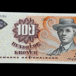 100 kroner 2007 C6, Lars G. Sørensen/Torben Nielsen, Nr. 605016J, Sieg 152, Pick 61, Kva. 0