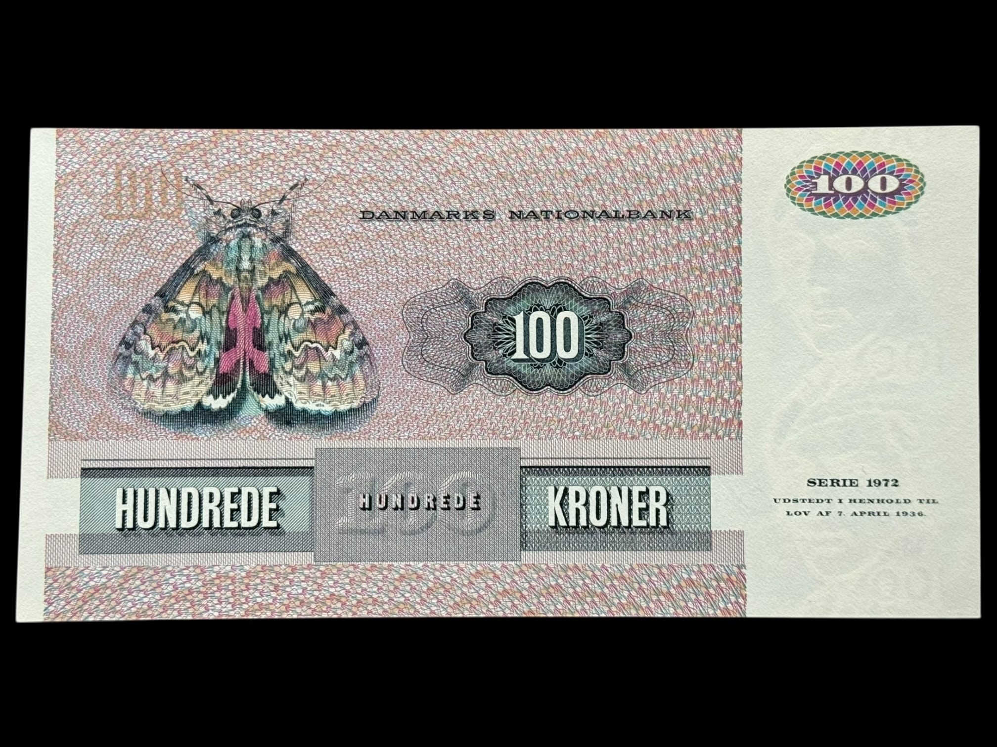 100 kroner 1978 B0, Valuer/Svend Andersen, Nr. 4167865-72, Sieg 142, DOP 151, Pick 51, Kva. 0 "Modelfoto" - Image 2