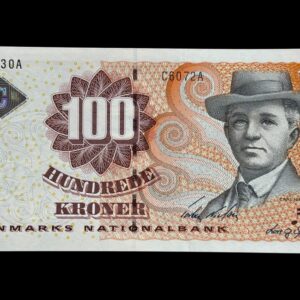 100 kroner 2007 C6, Lars G. Sørensen/Torben Nielsen, Nr. 950330A, Sieg 152, Pick 61, Kva. 0