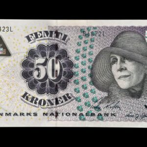 50 kroner 2007 B4, Lars G. Sørensen/Torben Nielsen, Nr. 785823L, Sieg 151, Pick 60, Kva. 0