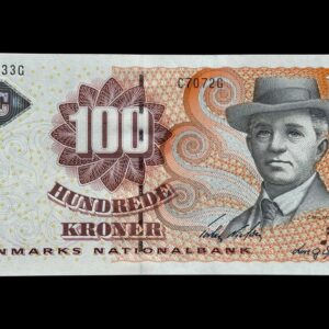 100 kroner 2007 C7, Lars G. Sørensen/Torben Nielsen, Nr. 862133G, Sieg 152, Pick 61, Kva. 0