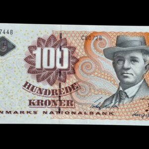 100 kroner 2007 C8, Lars G. Sørensen/Torben Nielsen, Nr. 798744B, Sieg 152, Pick 61, Kva. 0