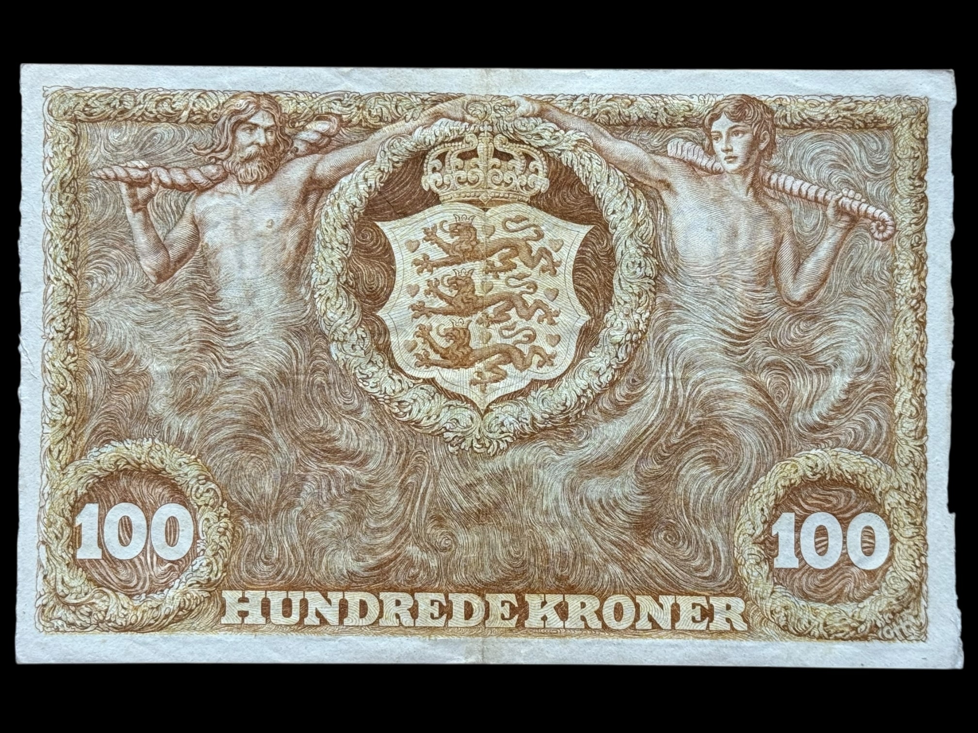 100 kroner 1932, V.Lange/Herman, Nr. 3447745, Sieg 110, Pick 28, DOP 121, Kva. 1+ - Image 2