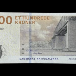 100 kroner 2009 A0, Lars G. Sørensen/Nils Bernstein, Nr. 000081G, Sieg 157, Pick 66, Kva. 0 "lavt nr"
