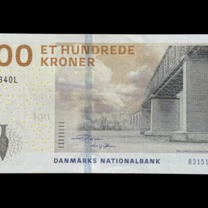 100 kroner 2015 B3, Lars G. Sørensen/Lars Rohde, Nr. 041340L, Sieg 157, Pick 66, Kva. 0