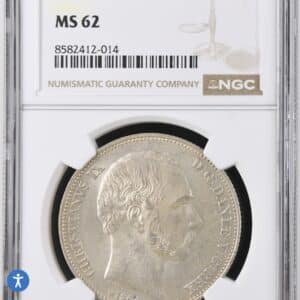 1864 RH, 2 rigsdaler, Chr.IX, Sieg 5.1, Hede 4A, Kva. 0-01, Graderet MS 62 af NGC