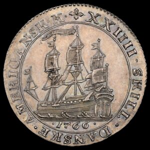 Dansk Vestindien, 24 skilling 1766, Chr.VII, Sieg 10.1, Hede 7, KM 10, Kva. 0-M, Graderet af NGC MS 63, Ex. BR 874/140, 7 nov. 2017