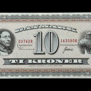 10 kroner 1974 D3, Valuer/Sunesen, Nr. 1430809, Sieg 133, DOP 142, Pick 44, Kva. 0-01