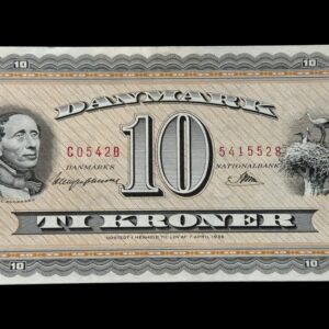 10 kroner 1954 C0, Riim/Svend Nielsen, Nr. 5415528-30, Sieg 132, DOP 141, Pick 44, Kva. 0-01