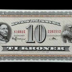 10 kroner 1966 K1, Riim/Hoffmeyer, Nr. 2262512, Sieg 133, DOP 142, Pick 44, Kva. 0-01