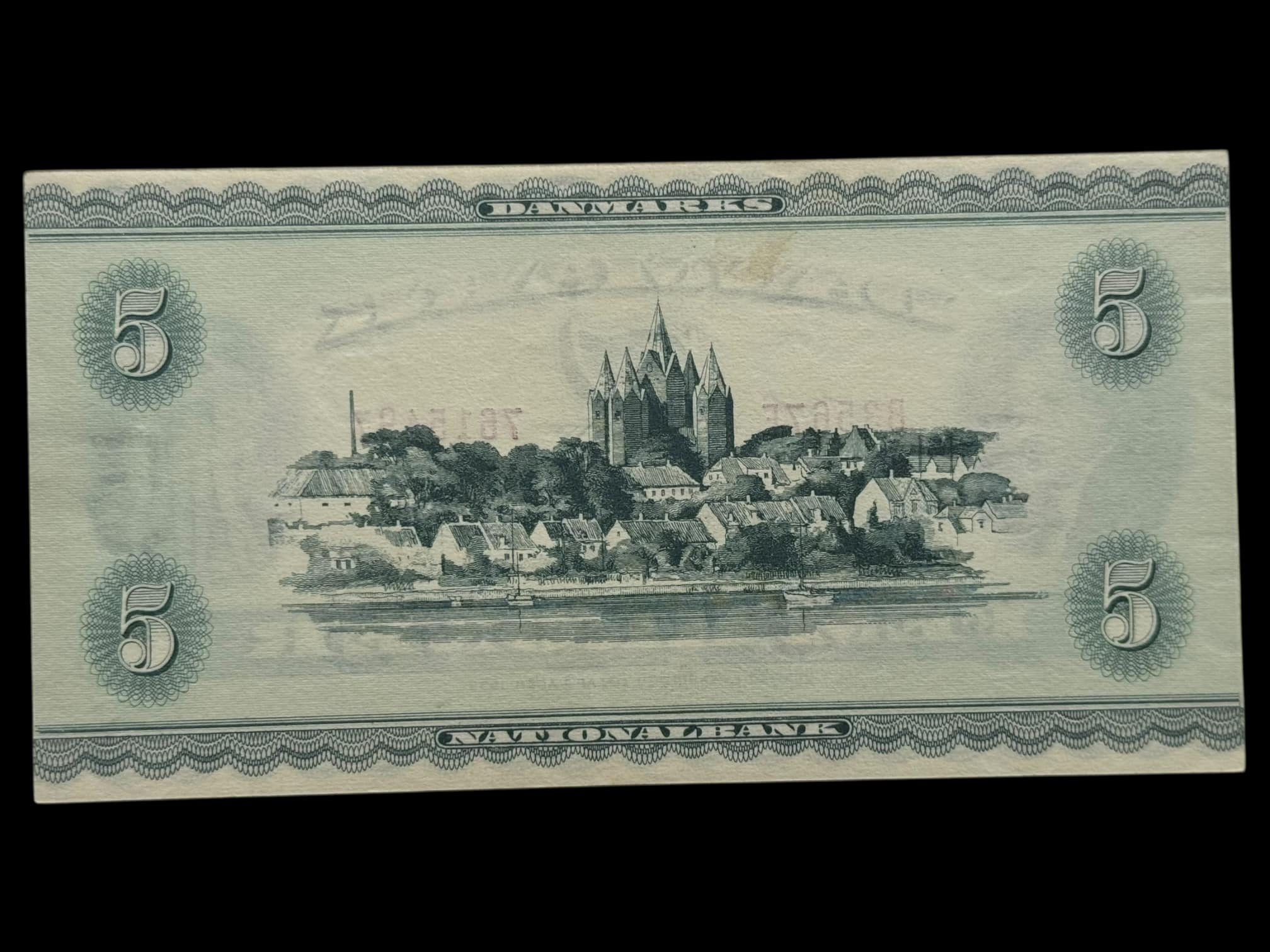 5 kroner 1956 B3, Riim/Hartogsohn, Nr. 7615497, Sieg 129, DOP 138, Pick 42, Kva. 0, plet - Image 2