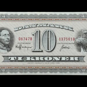 10 kroner 1974 D6, Valuer/Hoffmeyer, Nr. 1375619, Sieg 133, DOP 142, Pick 44, Kva. 0