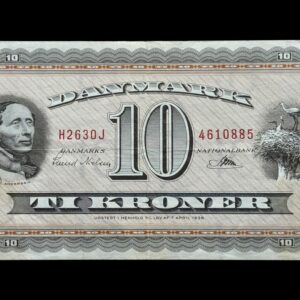 10 kroner 1963 H2 0J, Riim/Svend Nielsen, Nr. 4610885, Sieg 133, DOP 142, Pick 44, Kva. 1+