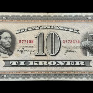 10 kroner 1971 B7 OK, Valuer/Hoffmeyer, Nr. 3778376, Sieg 133, DOP 142, Pick 44, Kva. 1