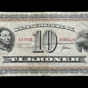 10 kroner 1974 C9, Valuer/Sunesen, Nr. 9909428, Sieg 133, DOP 142, Pick 44, Kva. 1