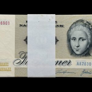 10 kroner 1976 A8, Valuer/Sunesen, Nr. 5806901-10, Sieg 139, DOP 148, Pick 48, Kva. 0 "Bundt på 10 stk"