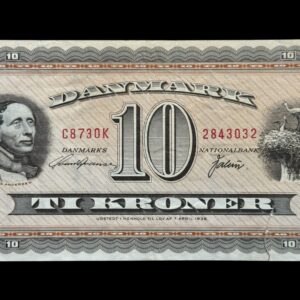 10 kroner 1973 C8 OK, Valuer/Svend Andersen, Nr. 2843032, Sieg 133, DOP 142, Pick 44, Kva. 1+ "Revne"