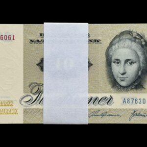 10 kroner 1976 A8, Valuer/Svend Andersen, Nr. 8566061-70, Sieg 139, DOP 148, Pick 48, Kva. 0 "Bundt på 10 stk"