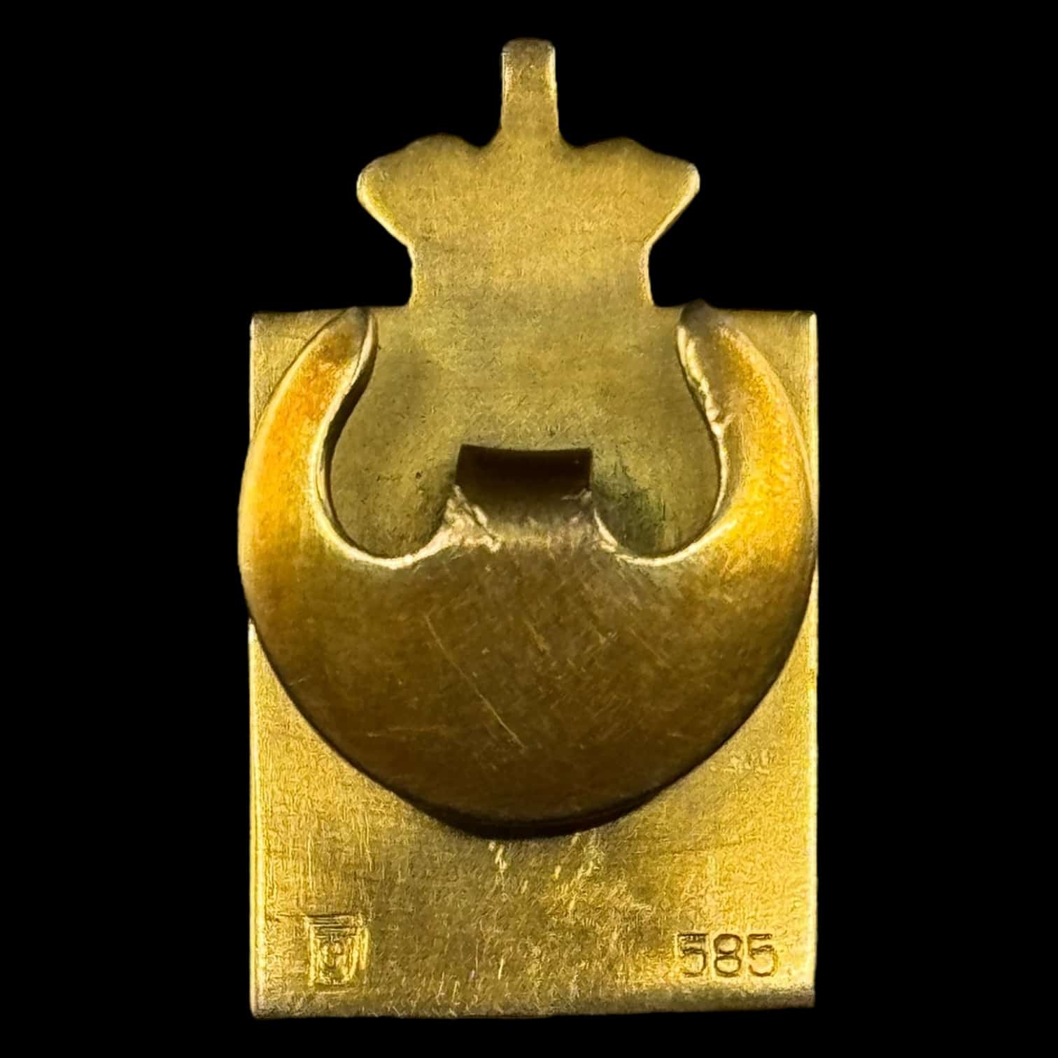 Kongemærke med nål, 1870-1840, AU 0.585 / 14 Karat, org. æske - Image 3