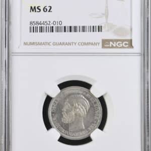 Norge / Norway, 50 øre 1902, Oscar II, Sieg 47, NM 67, Kva. 0 Spejlglans, Graderet MS 62 af NGC, Ex. OMG 40/981 2025