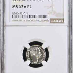 1872, 4 skilling, Chr.IX, Sieg 3.2, Hede 5B, Kva. M, Graderet MS 67* PL "TOP POP"