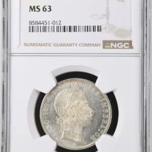 Østrig / Austia, Florin 1862 A, Joseph I, KM 2219, Kva. 0, Graderet MS 63 af NGC