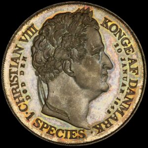1848 VS, 1 speciedaler, Fre.VII, Sieg 7, Hede 3, Kva. M "Medaljepræg" Graderet MS 65 af PCGS