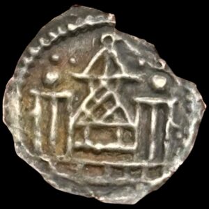 1146 - 1154 Nørrejylland, brakteat,Svend III Grathe, Knud V, and Valdemar I den Store (the Great), Hbg. 5, Kva. 1+ "Kantmangel"