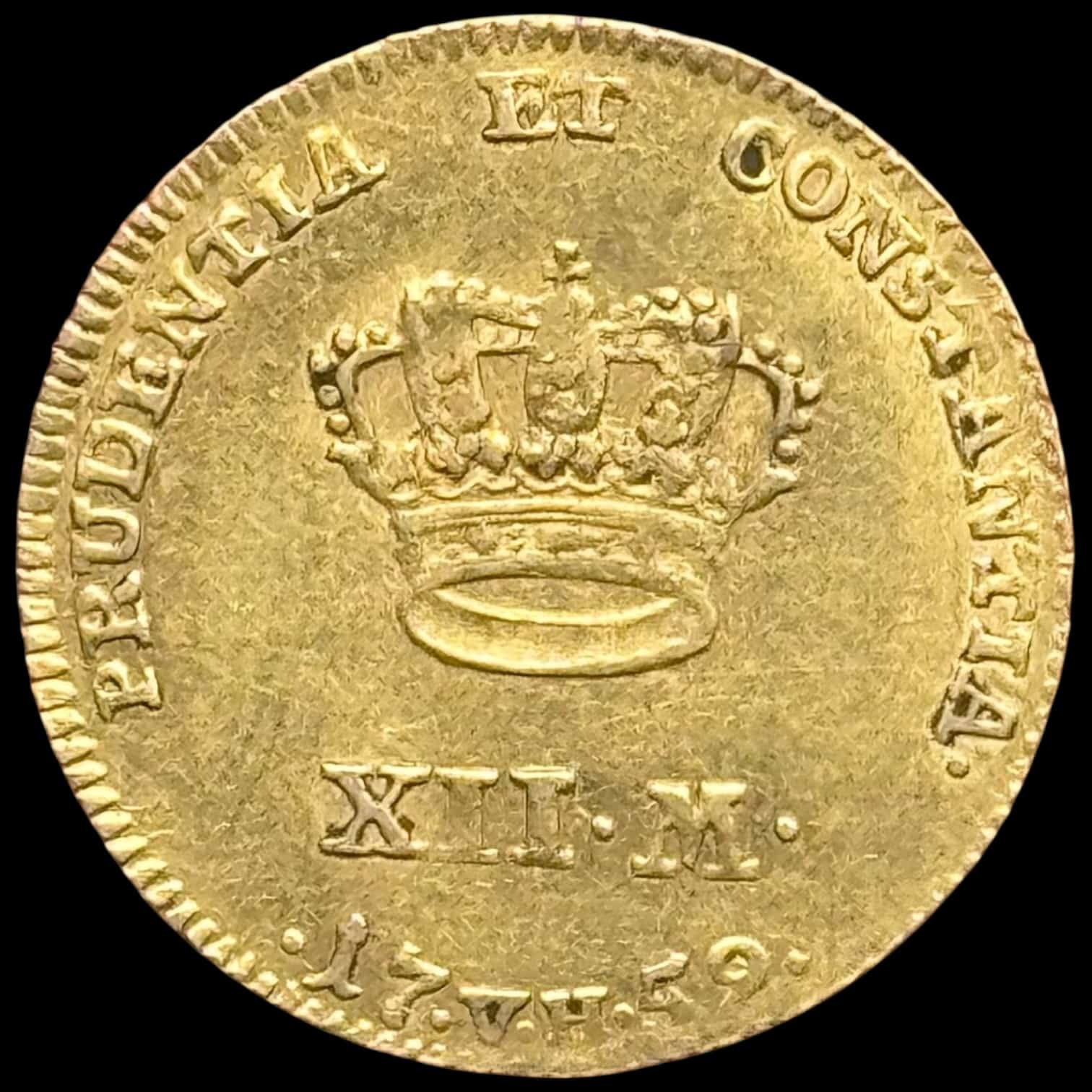 1759 VH, 12 mark / Kurant dukat, Fre.IV, Sieg 21.3, Hede 22C, Kva. 1+