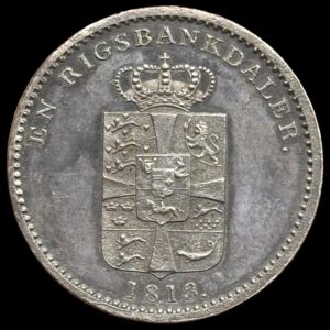 1813 IC, 1 rigsbankdaler, Fre.VI, Sieg 26.2, Hede 24B, Kva. M / Proof, svagt renset