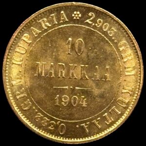 Finland, 10 markkaa 1904 L, Helsinki, KM 8.2, Bitkin 392, Fr. 6, Kva. 0-01, Ex. BR 864/292 maj 2016