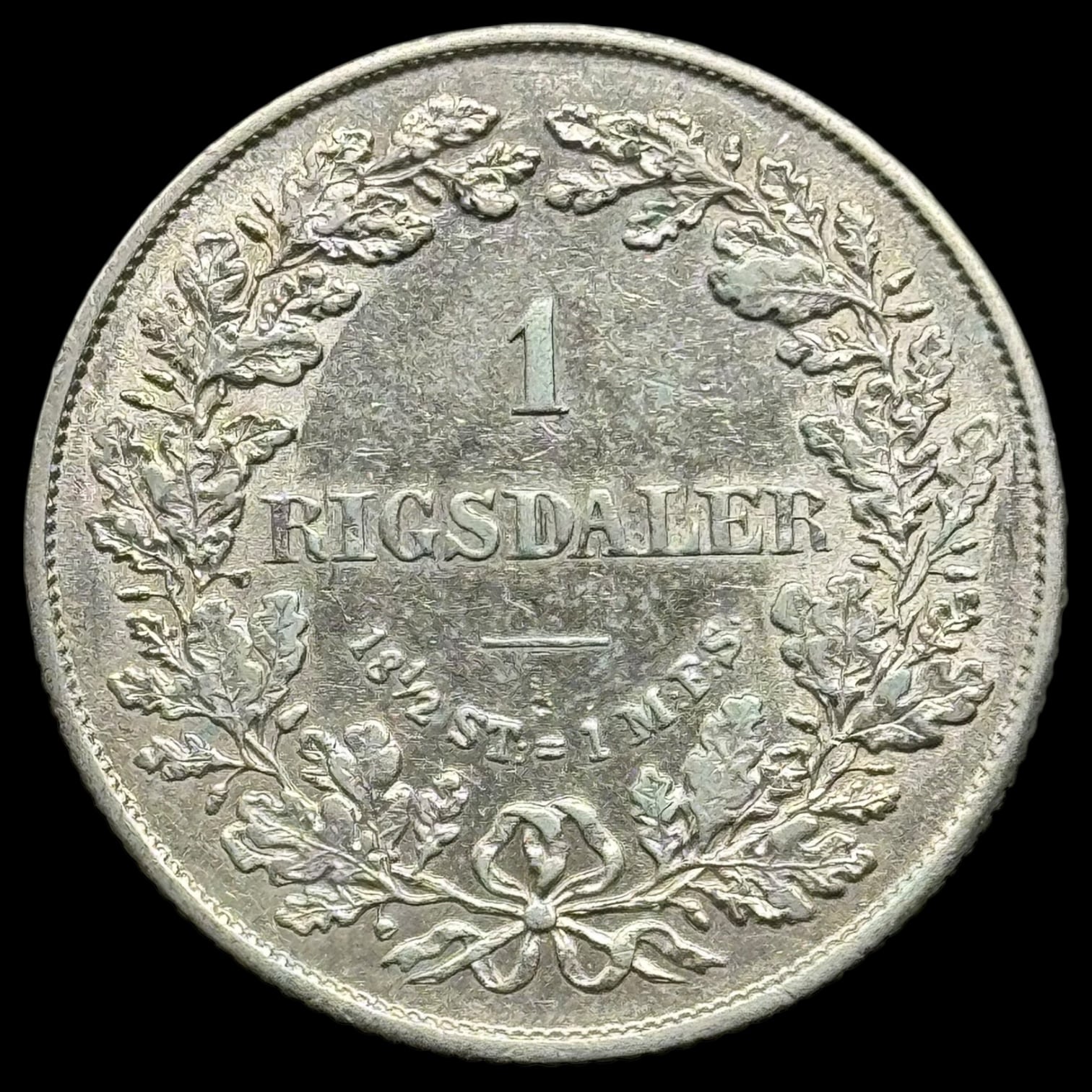1855 FF, 1 rigsdaler, Fre.VII, Sieg 13.2, Hede 8B, Kva. 1+ renset - Image 2