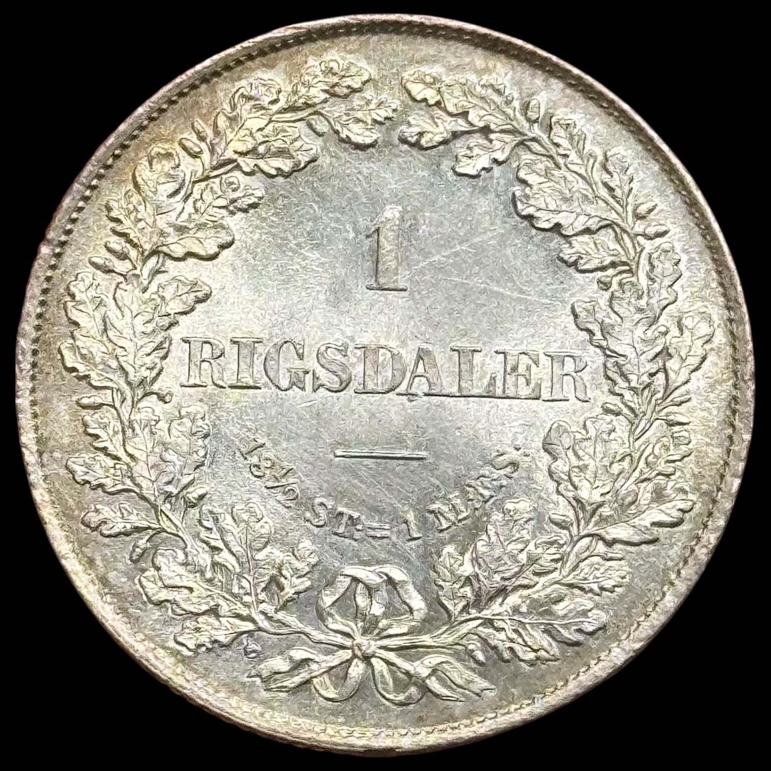 1854 VS, 1 rigsdaler, Fre.VII, Sieg 13.1, Hede 8A, Kva. 0-01 - Image 2