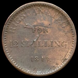 Norge, 12 skilling 1813, Kongsberg, Fre.VI, Sieg 13, Hede 19, Kva. 1+