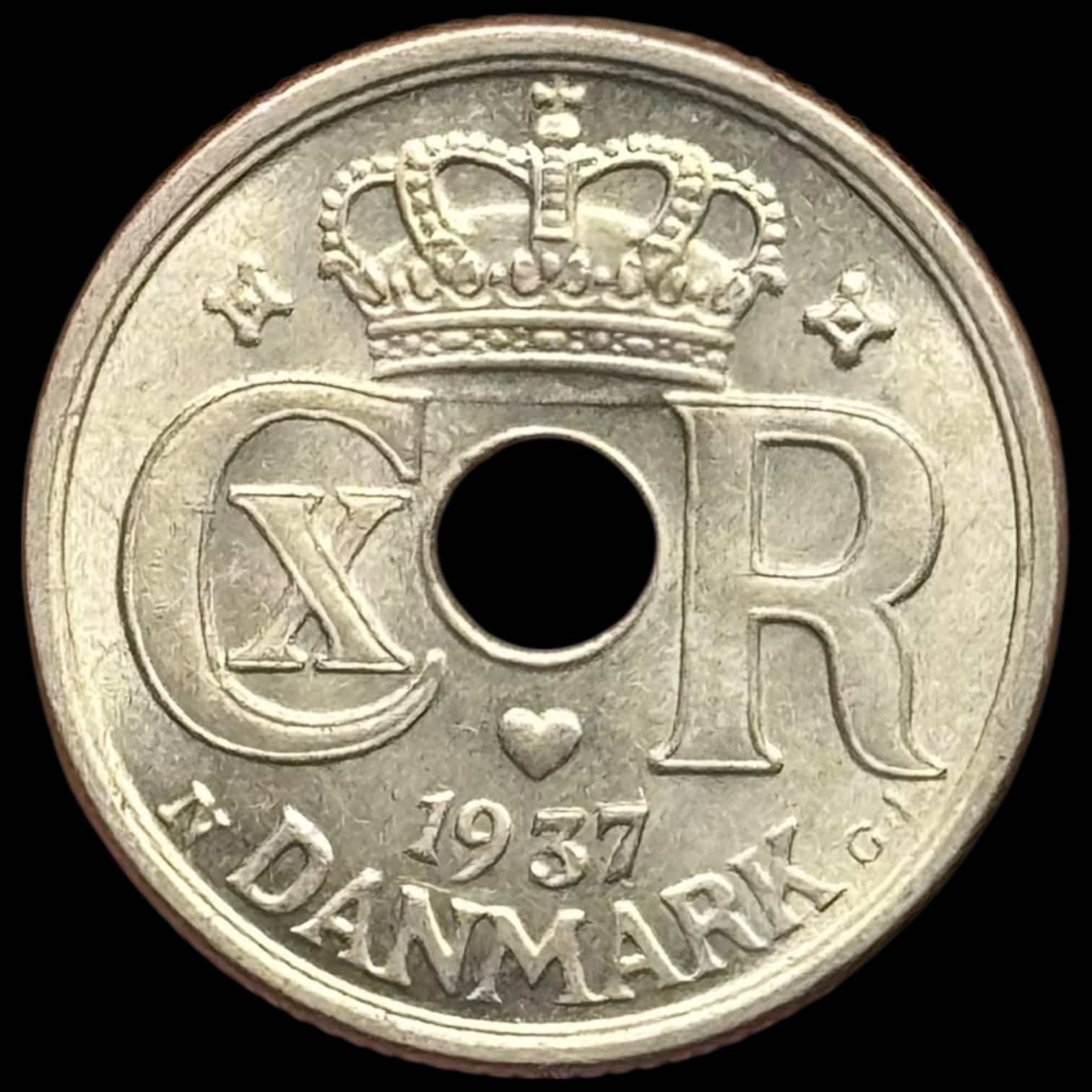 1937, 10 øre, Chr.X, Sieg 12.2, Hede 26B, Kva. 0