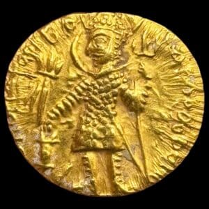 Indien, Kushan Empire, Vasu Deva II, c. 290 – 310 Gøbl 653, cf. Mitch 3395, Kva. 01