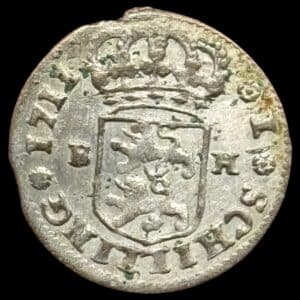 1711, 1 skilling, Slesvig, Karl Frederik, Sieg 4.3, Lange 469, JS 3610, Kva. 1+