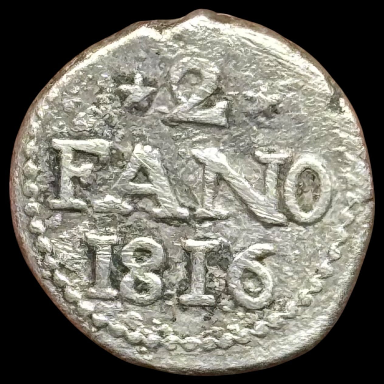Trankebar / Danish India, 2 Fano 1816, Fre.VI, Sieg 90, KM 173, UBJ 360, Kva. 1-1+, Ex. BR 1835/5205