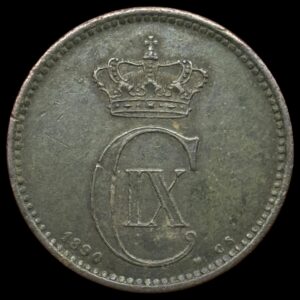 1890, 5 øre, Chr.IX, Sieg 1.1, Hede 17A, Kva. 1-1+