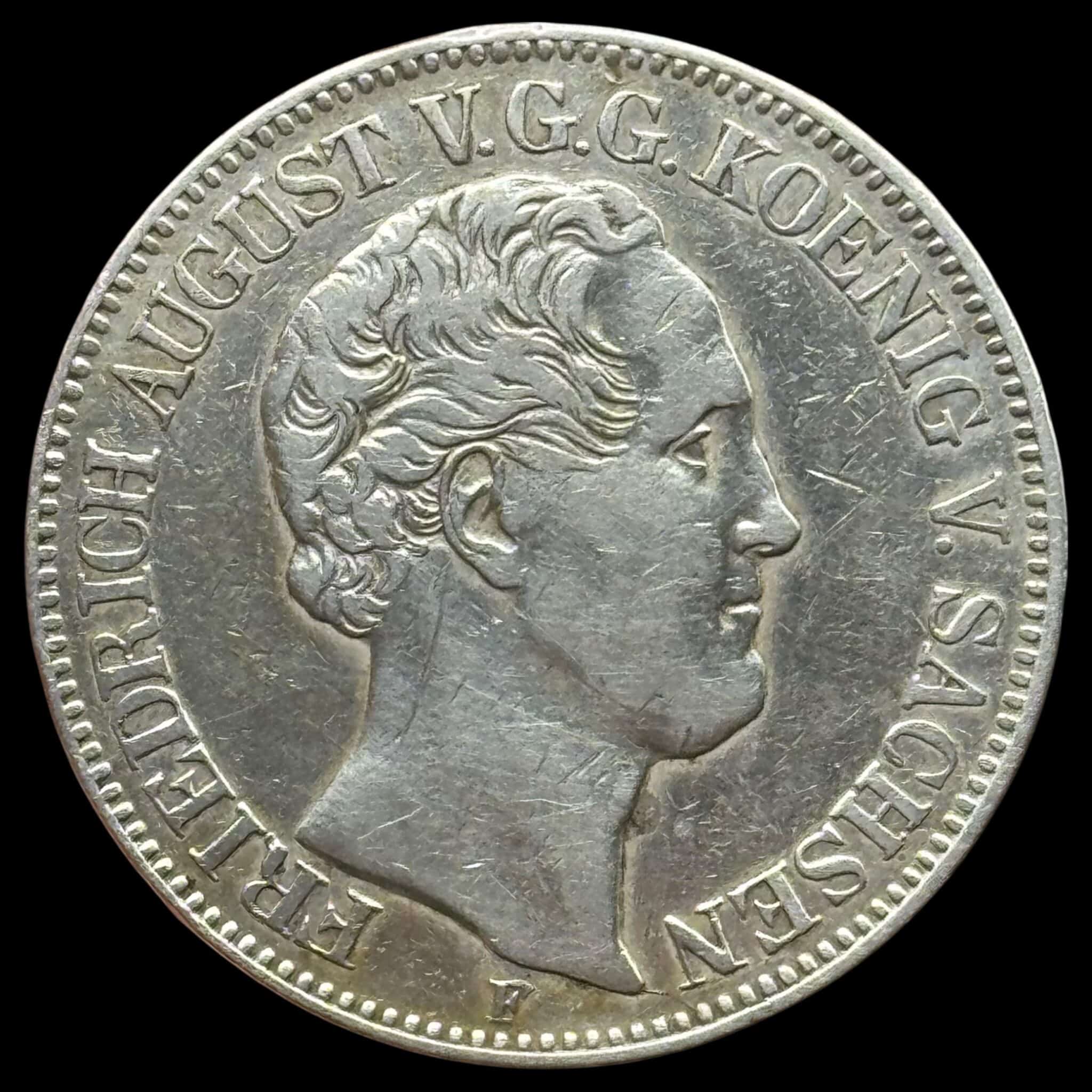 Tyskland, Ein Thaler 1848, Sachsen, Friedrich August II, AKS 99, Dav. 875, Jaeger 76, Kahnt 448, Thun 325, Kva. 1+ - Image 2
