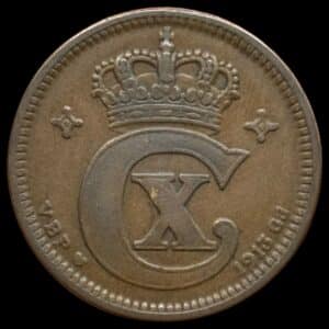 1913, 5 øre, Chr.X, Sieg 3.1, Hede 14A, Kva. 1-1+