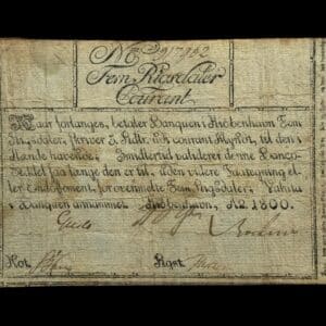 5 Rigsdaler 1800, Nr. 917902, Sieg 40, Pick A29b, DOP 31, Kva. 1-1-